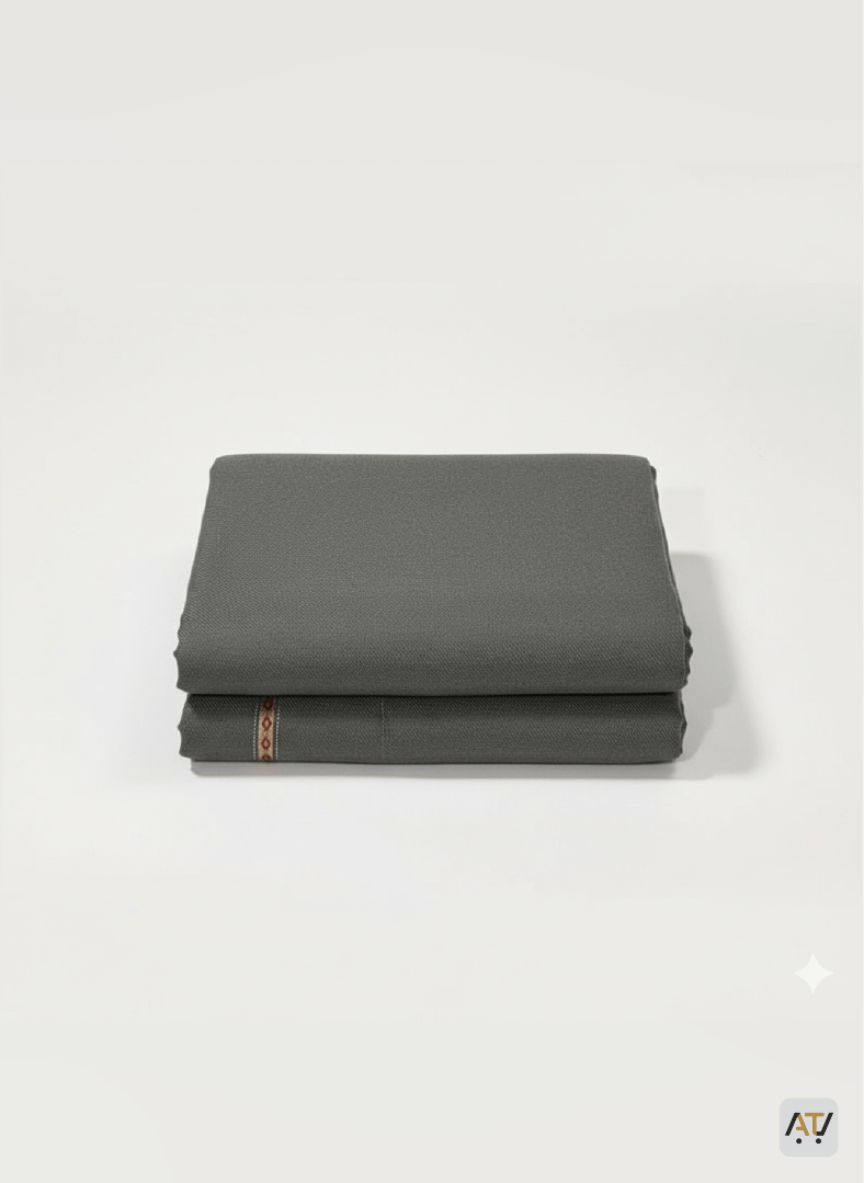 Dark Grey Fine Line Detail 100% Acrylic Men Shawl