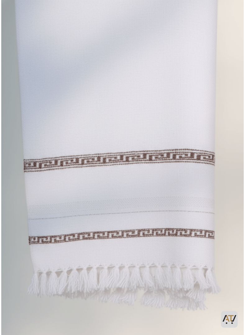 Off-White Solid 100% Acrylic Men Shawl