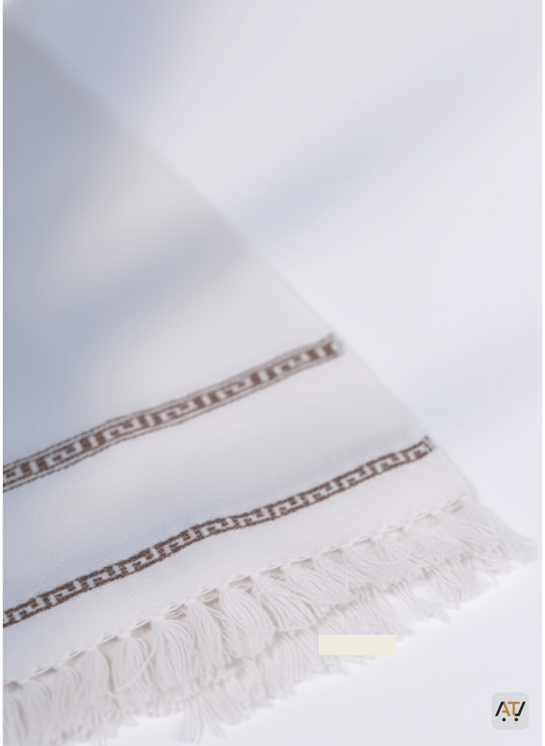 Off-White Solid 100% Acrylic Men Shawl
