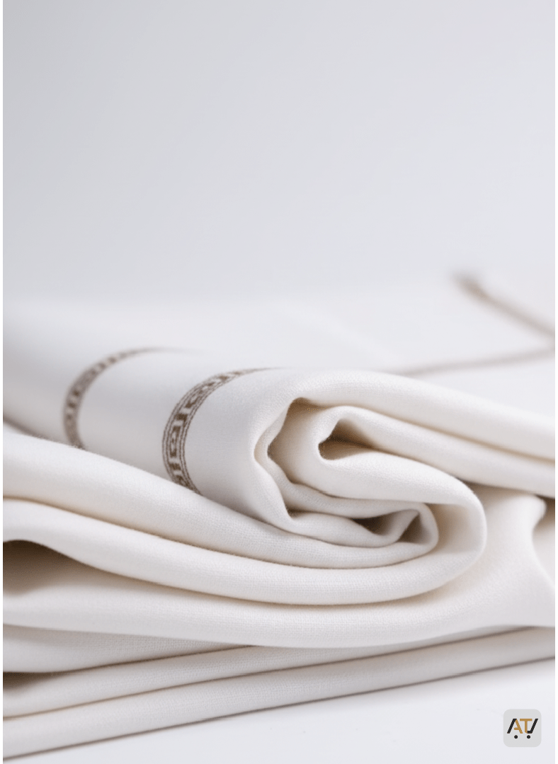 Off-White Solid 100% Acrylic Men Shawl
