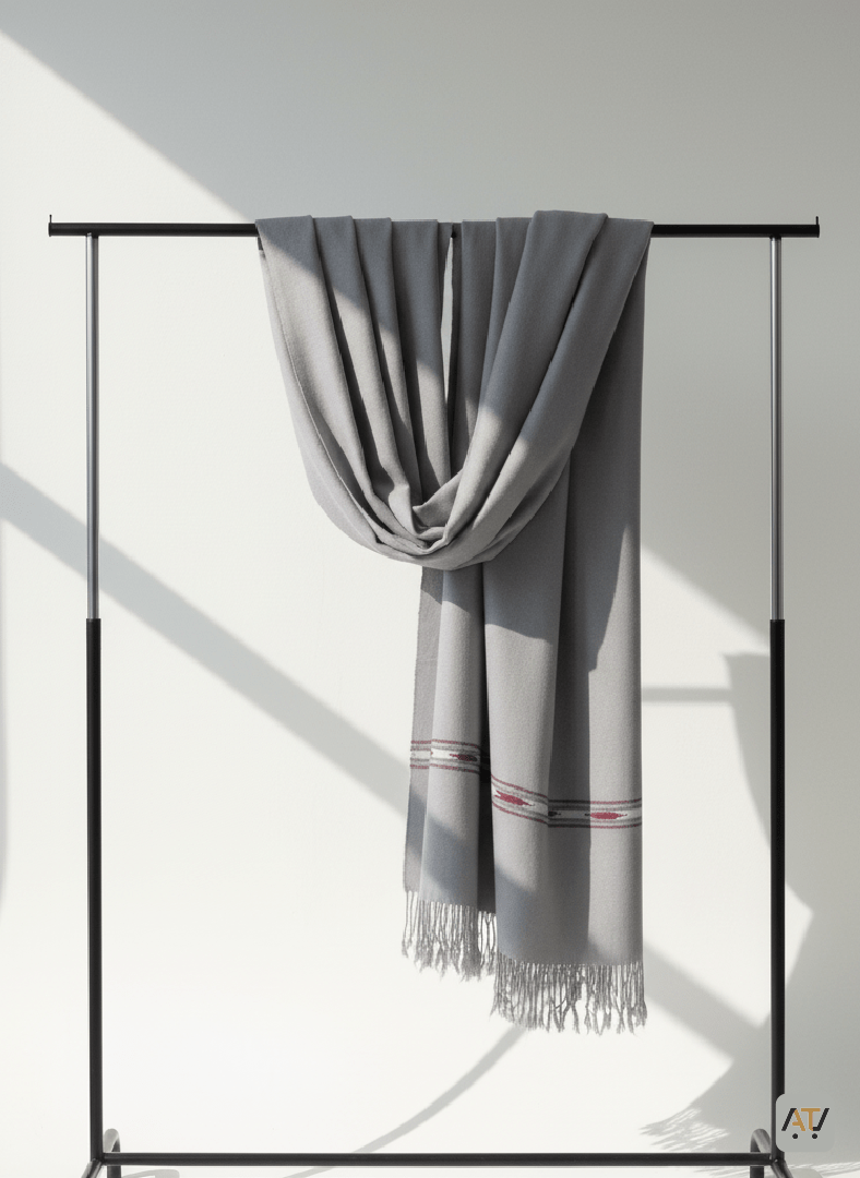 Grey Plain 100% Acrylic Men Shawl