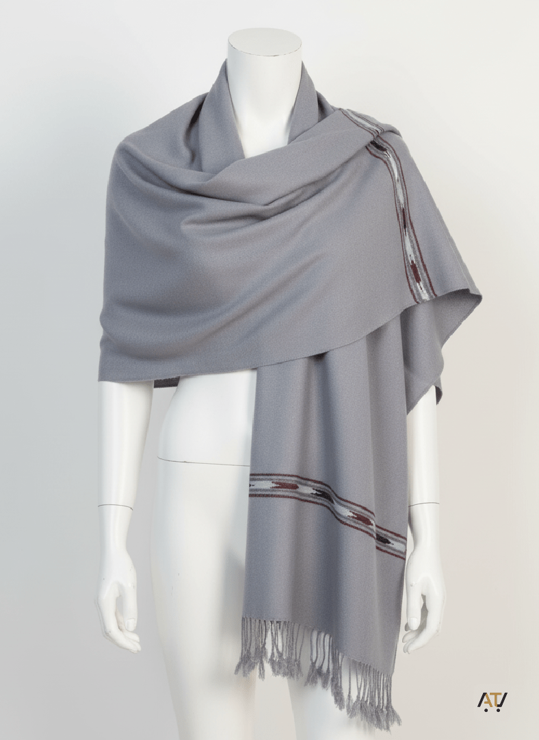Grey Plain 100% Acrylic Men Shawl