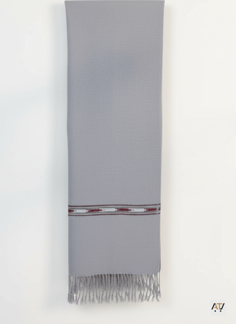 Grey Plain 100% Acrylic Men Shawl