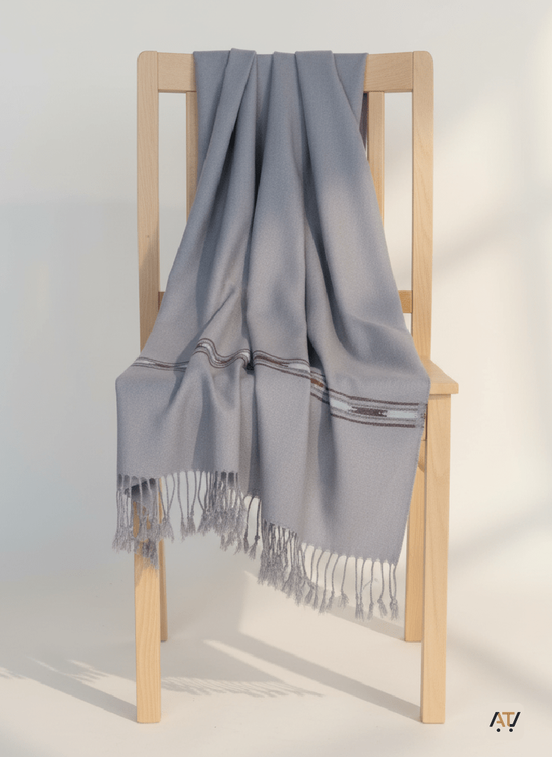 Grey Plain 100% Acrylic Men Shawl