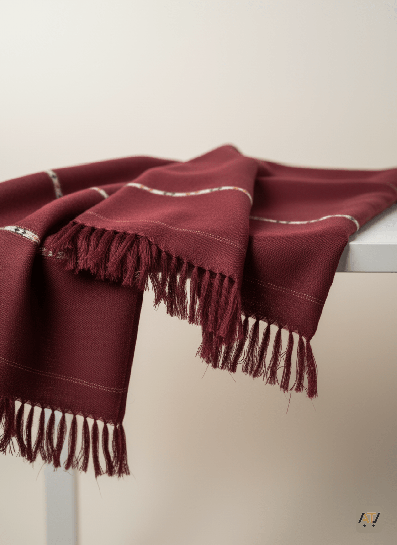Maroon Plain 100% Acrylic Men Shawl